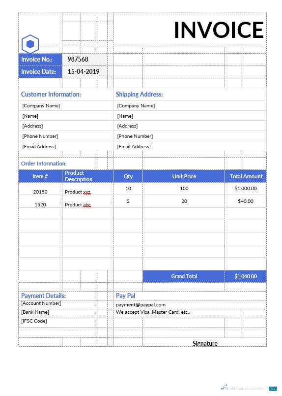 Download Non Tax Invoice Template Photoshop template